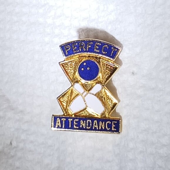 Vintage 1980s Perfect Attendance Bowling Lapel Collectible Pin - Picture 6 of 6